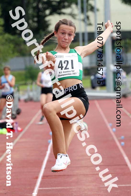 Women and Girls long jump, 2021 North Eastern Track and Field Champs., Middesbrough. Photo: David T. Hewitson/Sports for All Pics